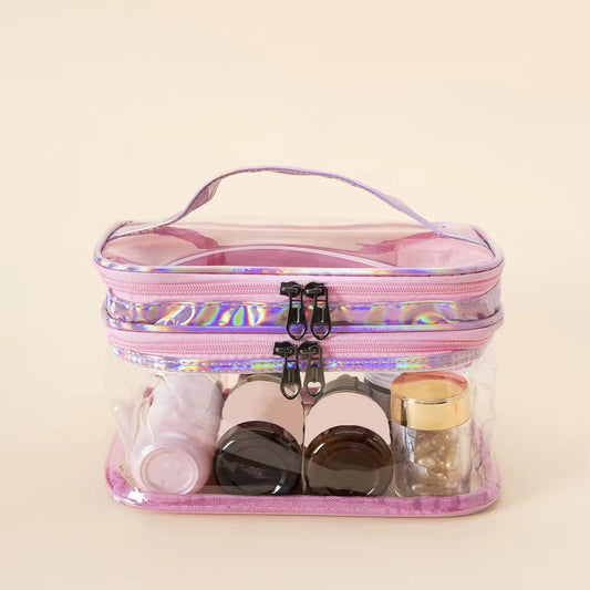 防水クリア2層メイクポーチ【全4色】