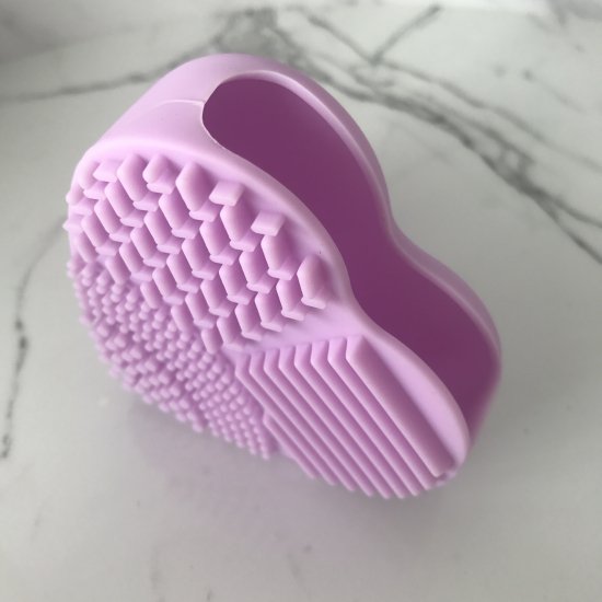 Purple Heart Brush Cleaning Silicone Glove｜ハンディーシリコン ブラシクリーナー（ハート型・パープル）