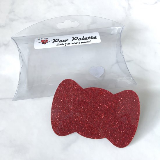 【Paw Palette】Bow Paw Palette [Red Glitter]｜【パウパレット】 リボン型パレット（レッドグリッター）