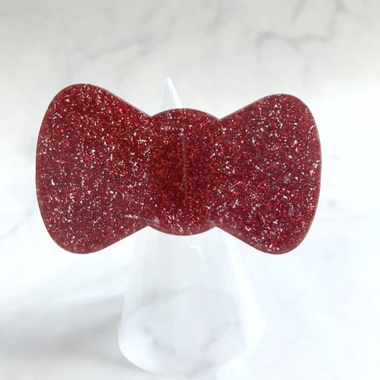 Paw Palette】Bow Baby Paw ［Red Glitter］|【パウパレット】 リボン型 指輪タイプ（レッド グリッター）