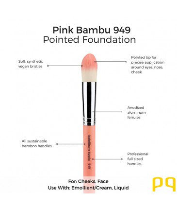 デリウム ツールズ ピンクバンブー 949 ファンデーションブラシ｜Bdellium tools Pink Bambu 949 Pointed Foundation